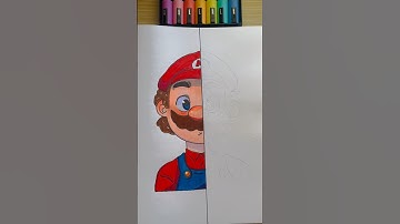 Super Mario in two different style #art  #shorts #ohuhumarkers