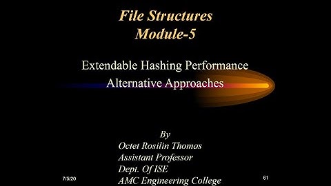 Extendable Hashing Performance, Alternative Approaches Part 1