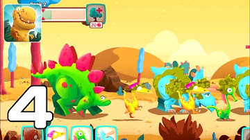 Dino Bash Dinosaurs v Cavemen Tower Defense Wars - Level 21-24 Part 4 (Android GamePlay Walkthrough)