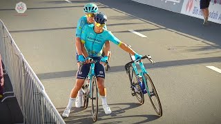 Two Riders Share a Bike to Finish Stage after Crash | UAE Tour 2024 Stage 1