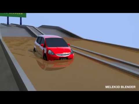  Animasi  Mobil  Melintasi area banjir YouTube