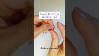 Acabamento para colar de miçangas com fio de nylon e tips