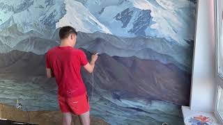 Рисуем горы для детской комнаты. Советуем его посмотреть!