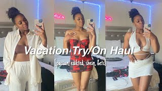 Summer Vacation Try on haul  | edikted, prettylittlething, &amp; shein