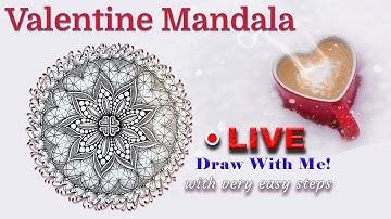 Very Easy Valentine Mandala - Draw Along - MandalaNPA073