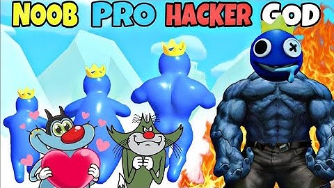 Noob vs Pro vs Hacker - Asmr Blue Monster Run ! | Oggy and Jack Playing Asmr Games !