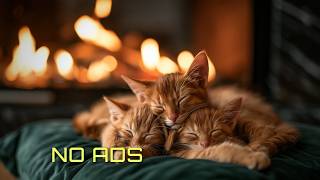 🐈 Cuddling Ginger Kittens & Dancing Hearth Flames | Cozy Living Room for Deep Sleep screenshot 5