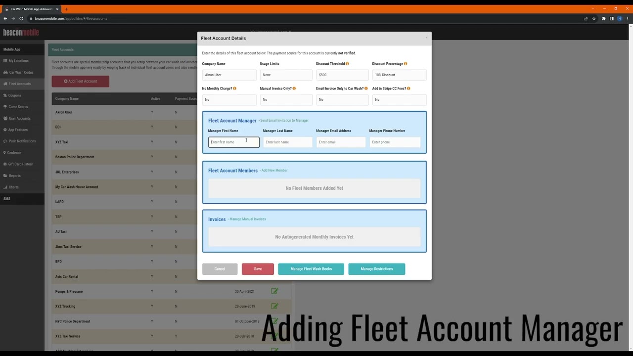 Beacon Mobile Fleet Accounts