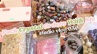 Studio Vlog 030 | Restocking the Cold Brew Confetti | Pack Crystal Orders with me! #coldbrewbarbie