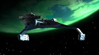 KLINGON K'T'INGA D7 BATTLECRUISER / KRONOS AMBIENT ORBIT / STARSHIP DEEP ENGINE SOUND