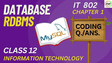 Coding Question Class 12 IT | Database RDBMS SQL queries | Information Technology 802 Board Exam PYQ