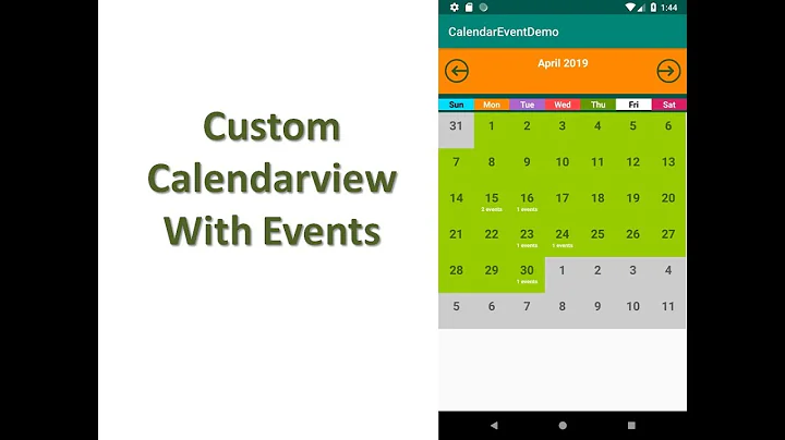 Calendar view with events android