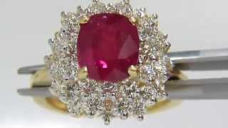 Avis Diamond: GIA No Heat Ruby diamond ring.