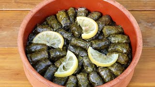 Azerbaijani Dolma Recipe | Meat-stuffed grape leaves | asmr food