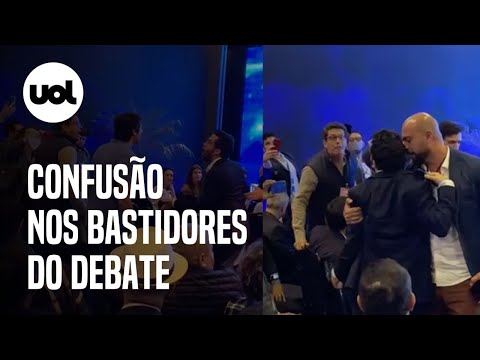 Debate: Janones e Salles brigam nos bastidores; vídeo mostra confusão