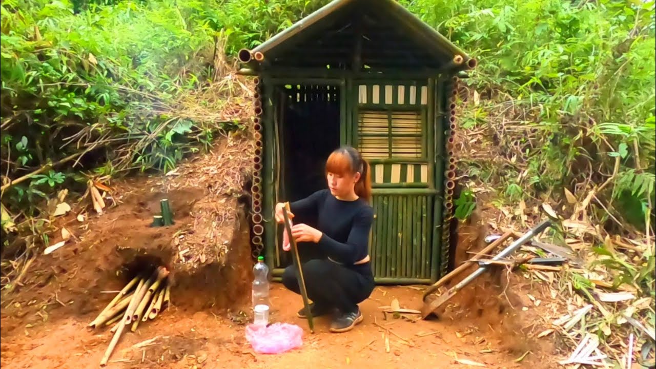 10 days of building an underground shelter, the girl survived alone in ...
