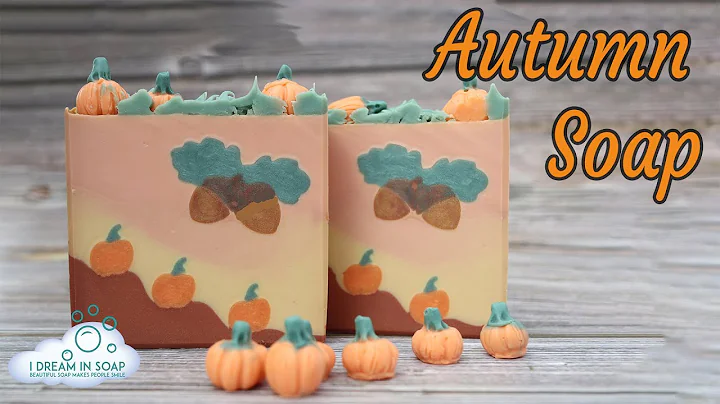 Cold process soap making. Autumn / Fall soap,  soap dough embeds, soap piping.