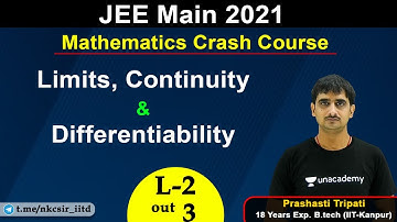 JEE Main Crash Course | Limits, Continuity & Differentiability | JEE 2021| by Tripathi sir