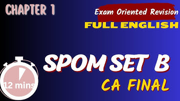 SPOM Set B - SCMPE - Chapter 1 - Introduction to Strategic Cost Management - Revision - Full English