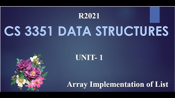 ARRAY IMPLEMENTATION OF LIST/ Explained in Tamil and English