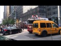 FDNY LADDER 4 BLASTING AIR HORN WHILE RESPONDING WITH FDNY ENGINE 54 AGAINST TRAFFIC ON 6TH AVENUE.