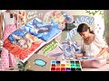 PRODUCTIVE ART VLOG 🌷 gouache paintings, start of junior year + shopcider haul!