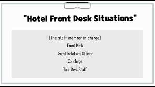 20. Learn Essential Korean : Front desk, Guest relations officer, Concierge