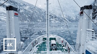 Relaxing Winter Ride In The Geirangerfjord, Norway | Sounds For Sleep And Study Asmr