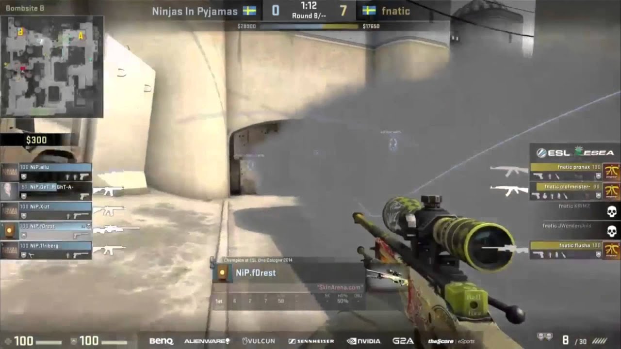 CS:GO - F0rest Ridiculous ACE vs Fnatic In ESL ESEA Pro League