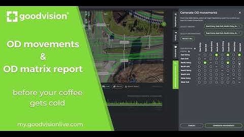 Origin-Destination movements and matrix generation with GoodVision