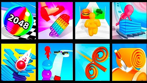 Ball Run, Tippy Toe,Tall man run, stack Colours, Stack Ball, Stack Rider, spiral roll, spiral rider