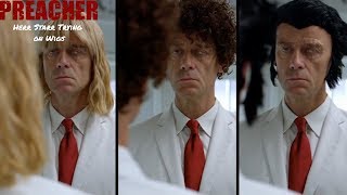Preacher   Herr Starr tries out different wigs