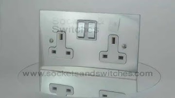 Executive Square Polished Chrome Sockets and Switches