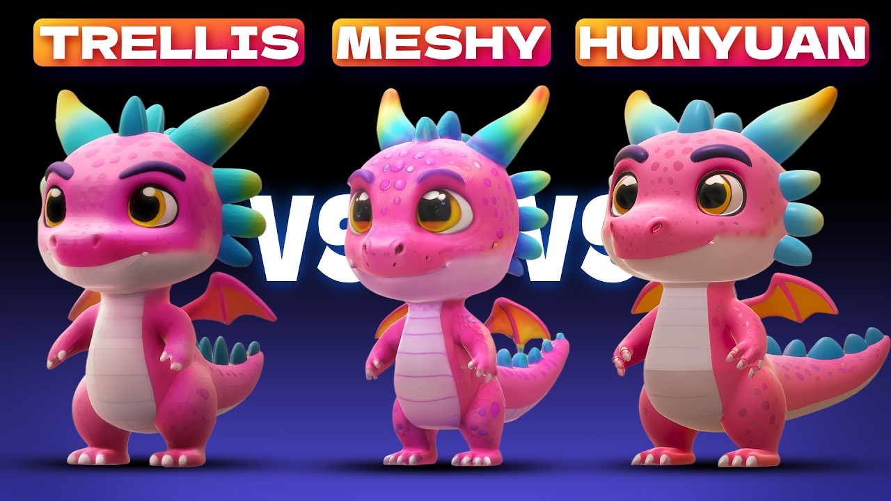 HUNYUAN 3D vs MESHY AI vs TRELLIS | Which 3D MODEL AI Generator is Better?