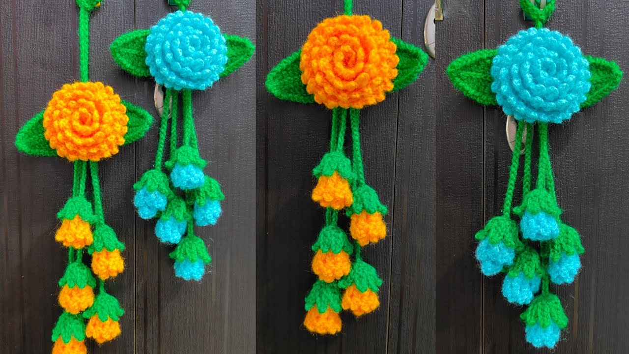 Beautiful Crochet Bell Flowers Tutorial 💫Car Hanging 💯 Easy to make for beginners 🥰 crochet Flowers