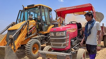 Mahindra Yuvo Tractor And Swaraj Tractor Loading Red Mud By Jcb 3dx Xpert Plus Machine | Jcb Cartoon
