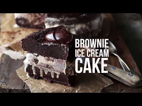 Fudge Brownie Ice Cream Cake Recipe