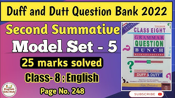 Model Set-5|Second Summative|Duff and Dutt English Question Bank |Class 8|WBBSE| 25 marks solved