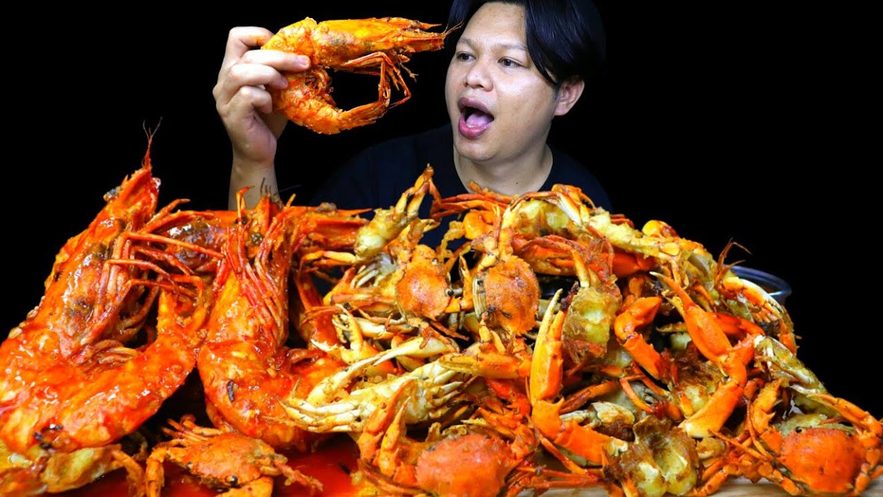 MUKBANG UDANG JUMBO DAN BABY CRAB SUPER CRISPT DAN SPICY