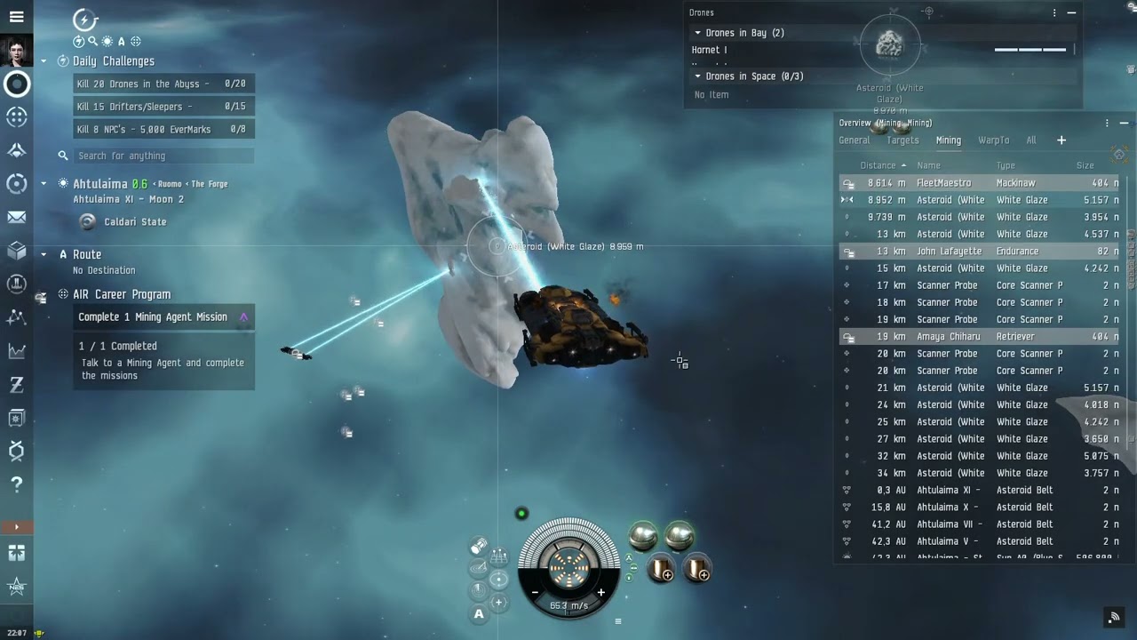 EVE First Time Ice Mining In High Sec With Retriever