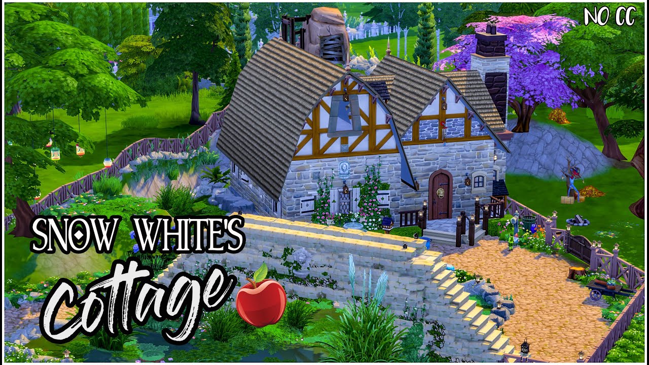 Snow Whites Cottage Sims 4 Disney Speed Build No Cc Youtube