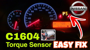 Nissan ps light power steering hard easy fix, C1604 Torque sensor solution.