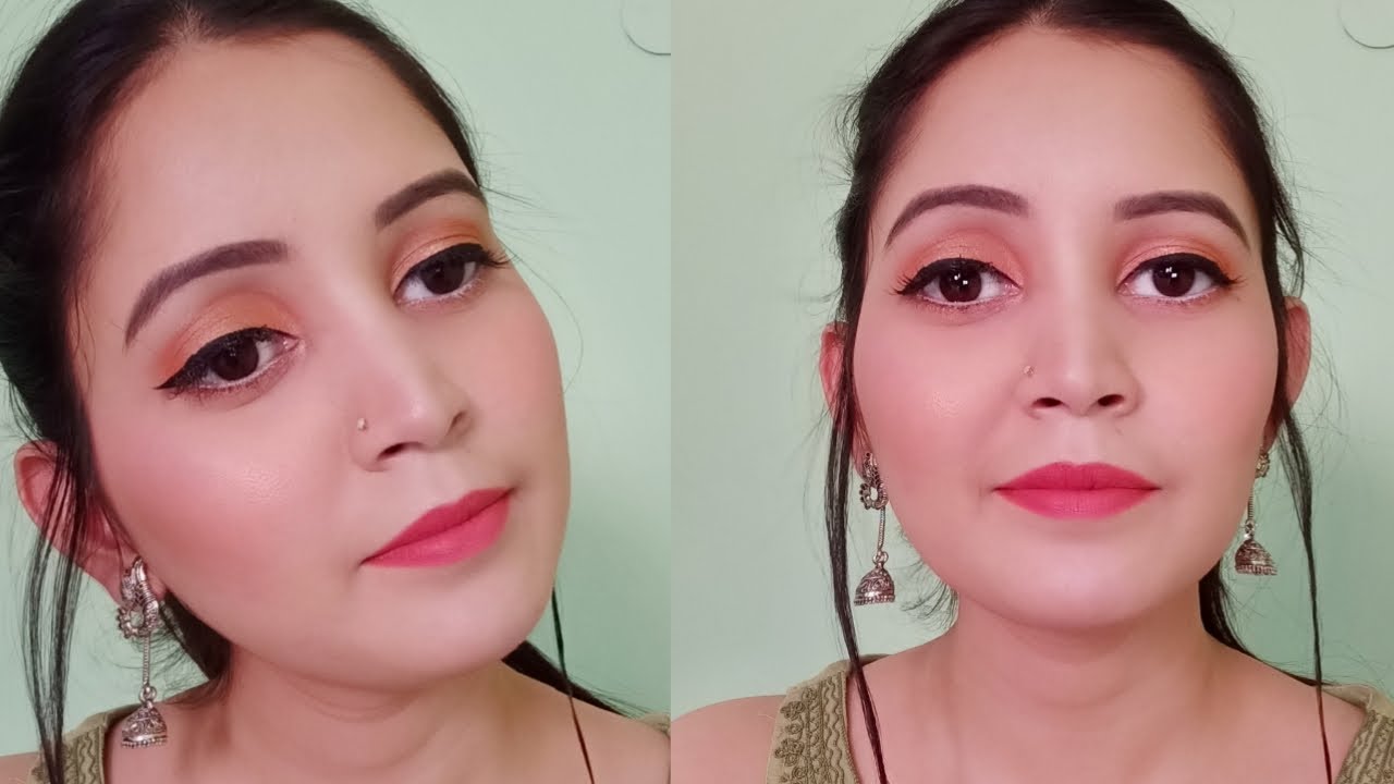 Orange+Gold Eyes makeup Look YouTube