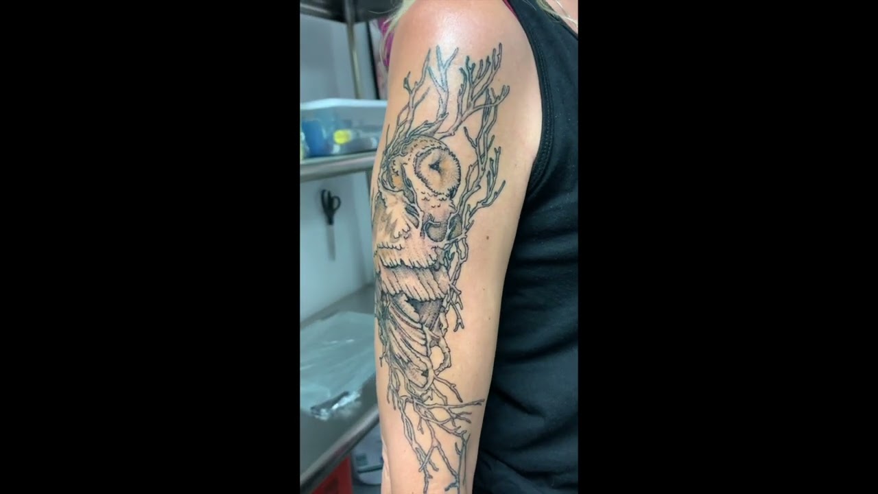 Owl Sleeve Tattoo