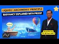 Std. IX Lecture 26: Liquids | Archimedes' Principle | Buoyancy | Experimental Proof