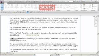 REVIT Work Plane Viewer - CADclips