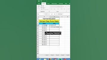 Extract Day from Date in #microsoft #excel #msexcel #shorts #computer #education #microexcel
