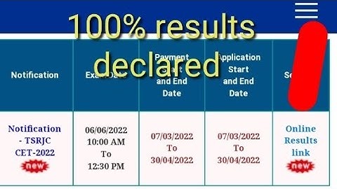 Tsrjc cet 2022 results declared/tsrjc results declared 2022/TS rjc results declared now 2022/check