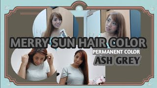 MERRY SUN BRAND HAIR COLOR PERMANENT/ ASH GREY / SEE THE RESULT