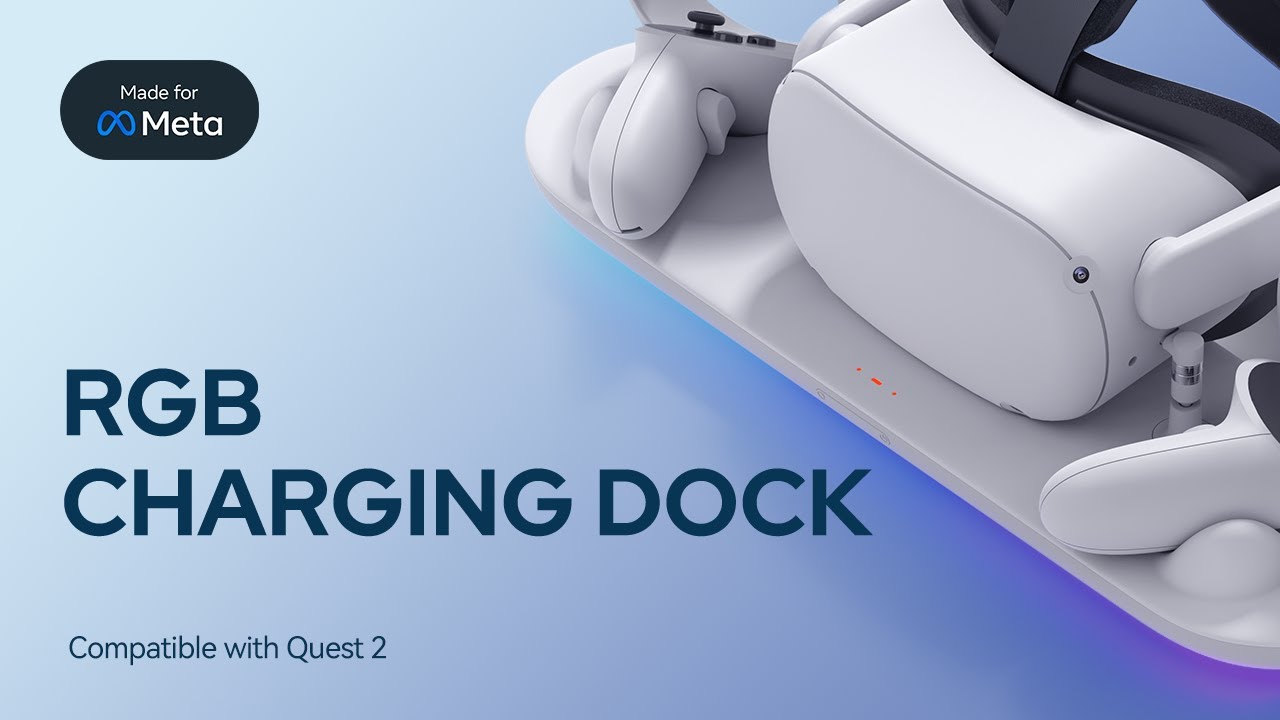KIWI Design RGB Charging Dock Compatible with Oculus Quest 2 Meta Quest 2